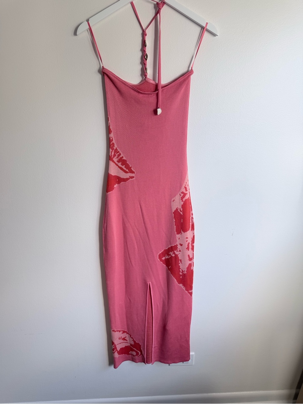 Torn by Ronny Kobo Lola Coral Midi Dress with Orange Shell Accent - Picture 6 of 8